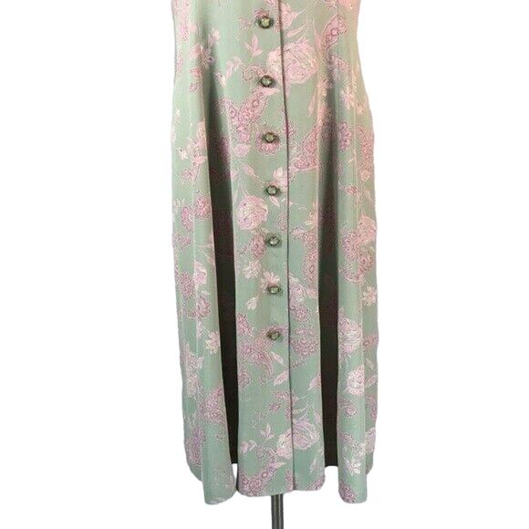 Leslie Fay Career Midi Shift Dress Faux Pearl Button Front Short Sleeves Sz 14P - Picture 6 of 8